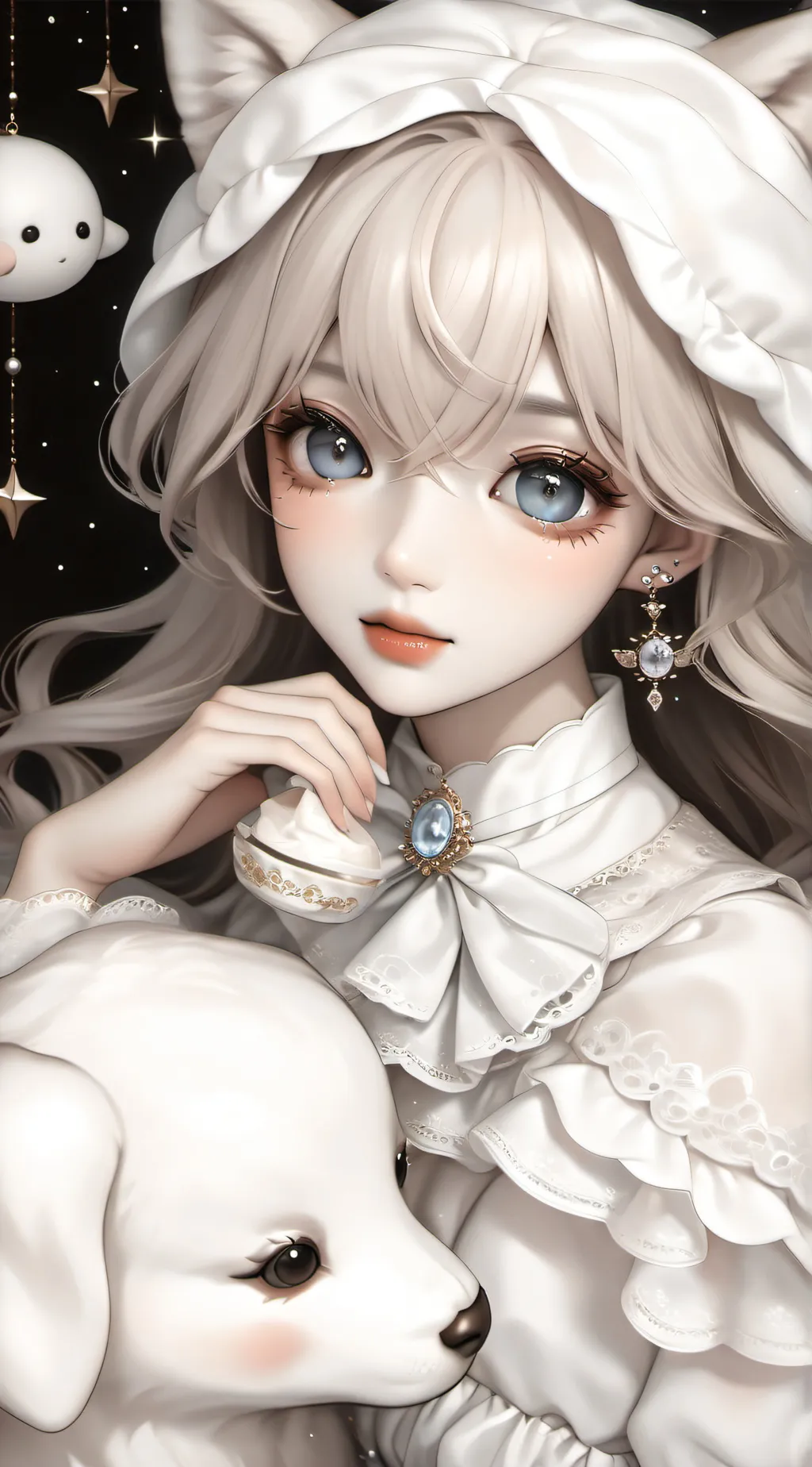 ai character: Gray background