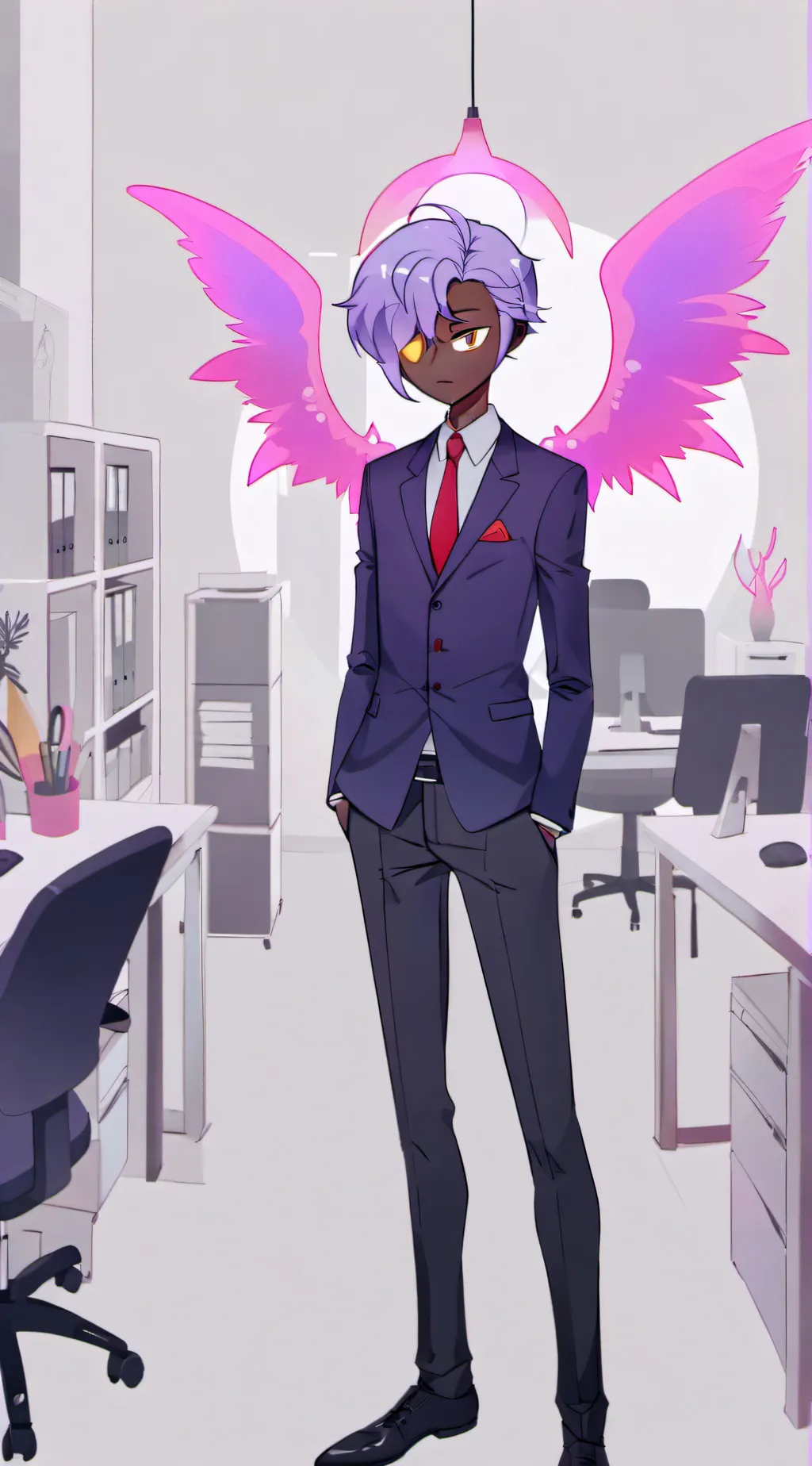 ai character: Eliot Odd office  background