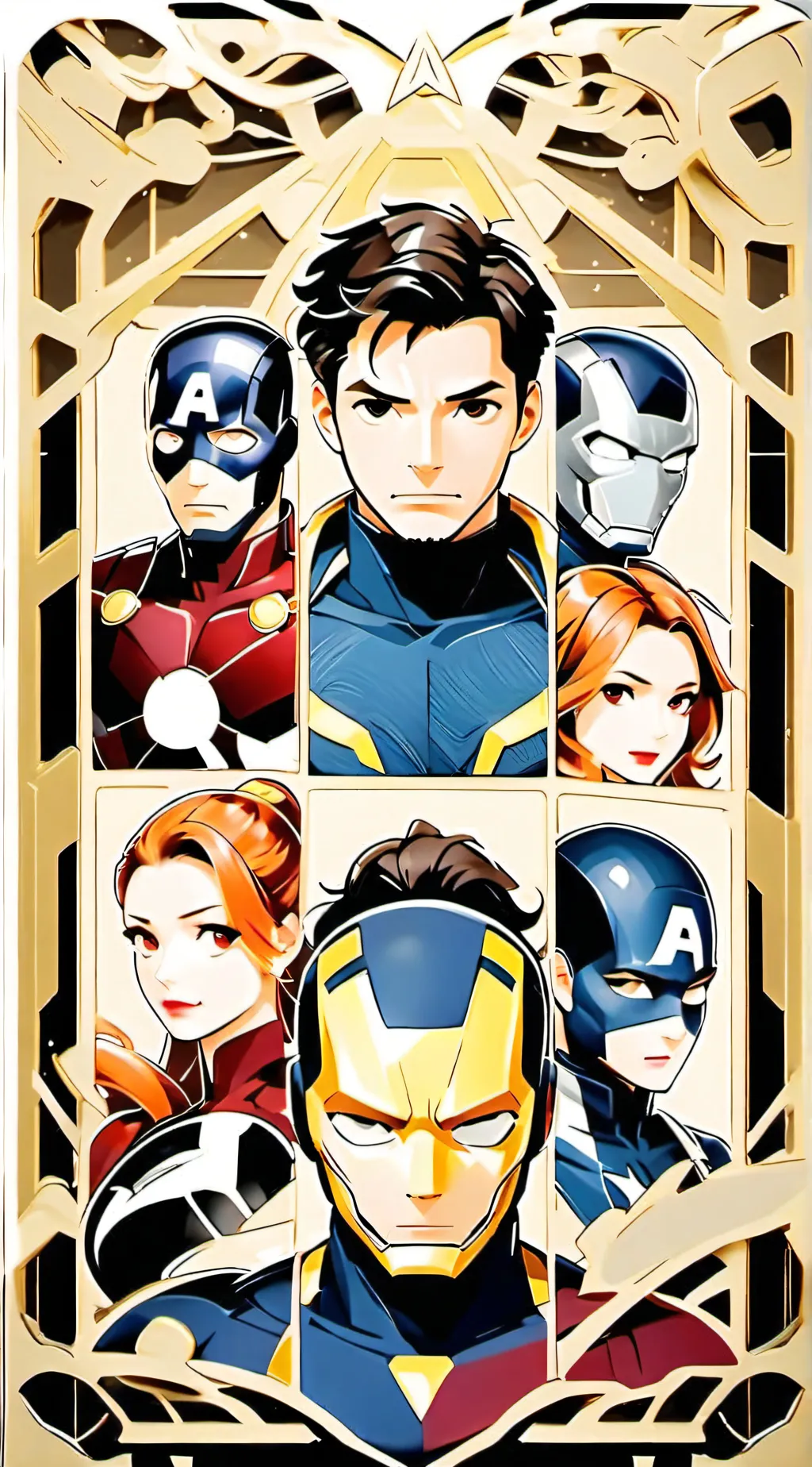 ai character: Avengers  background