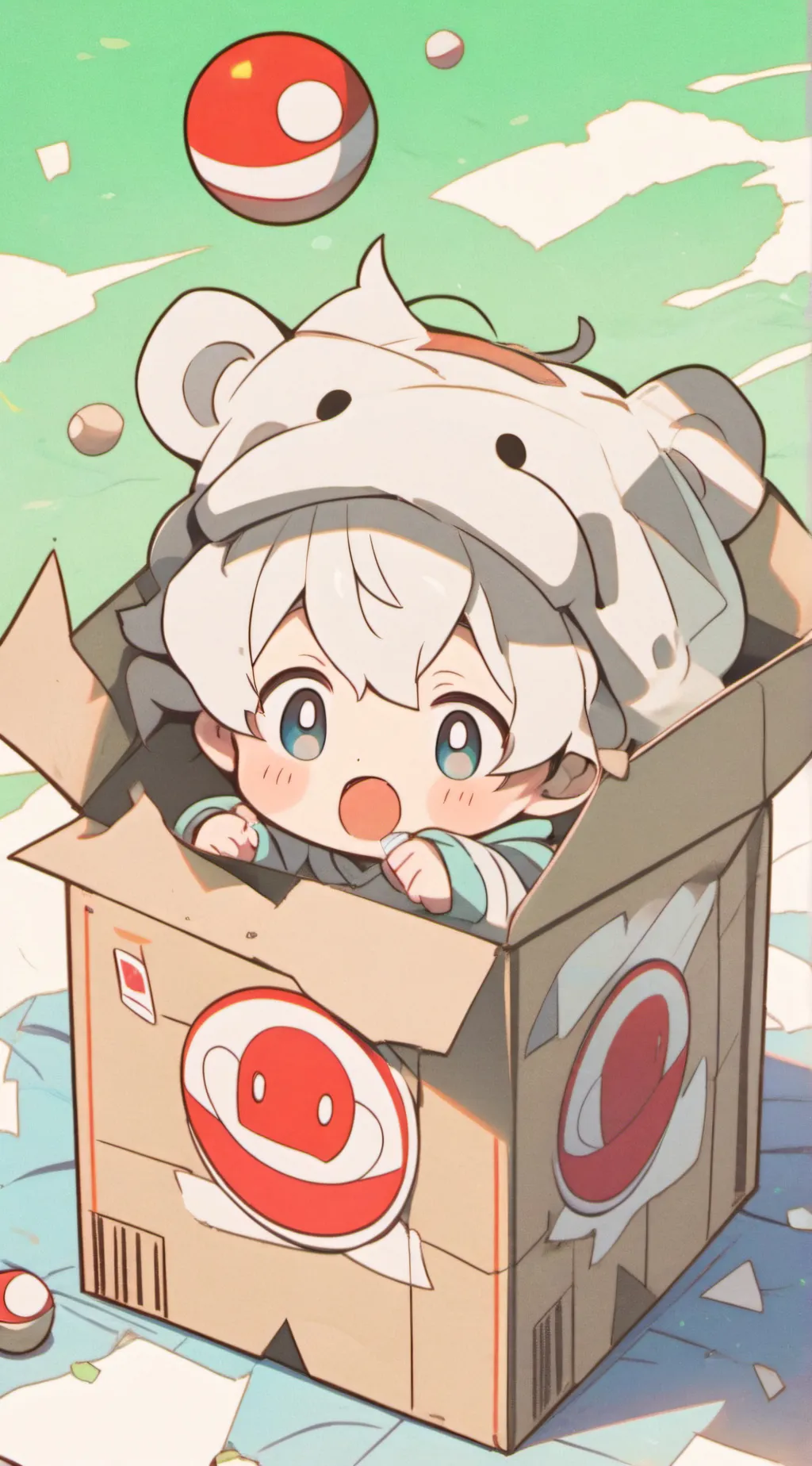 ai character: Magical baby box background