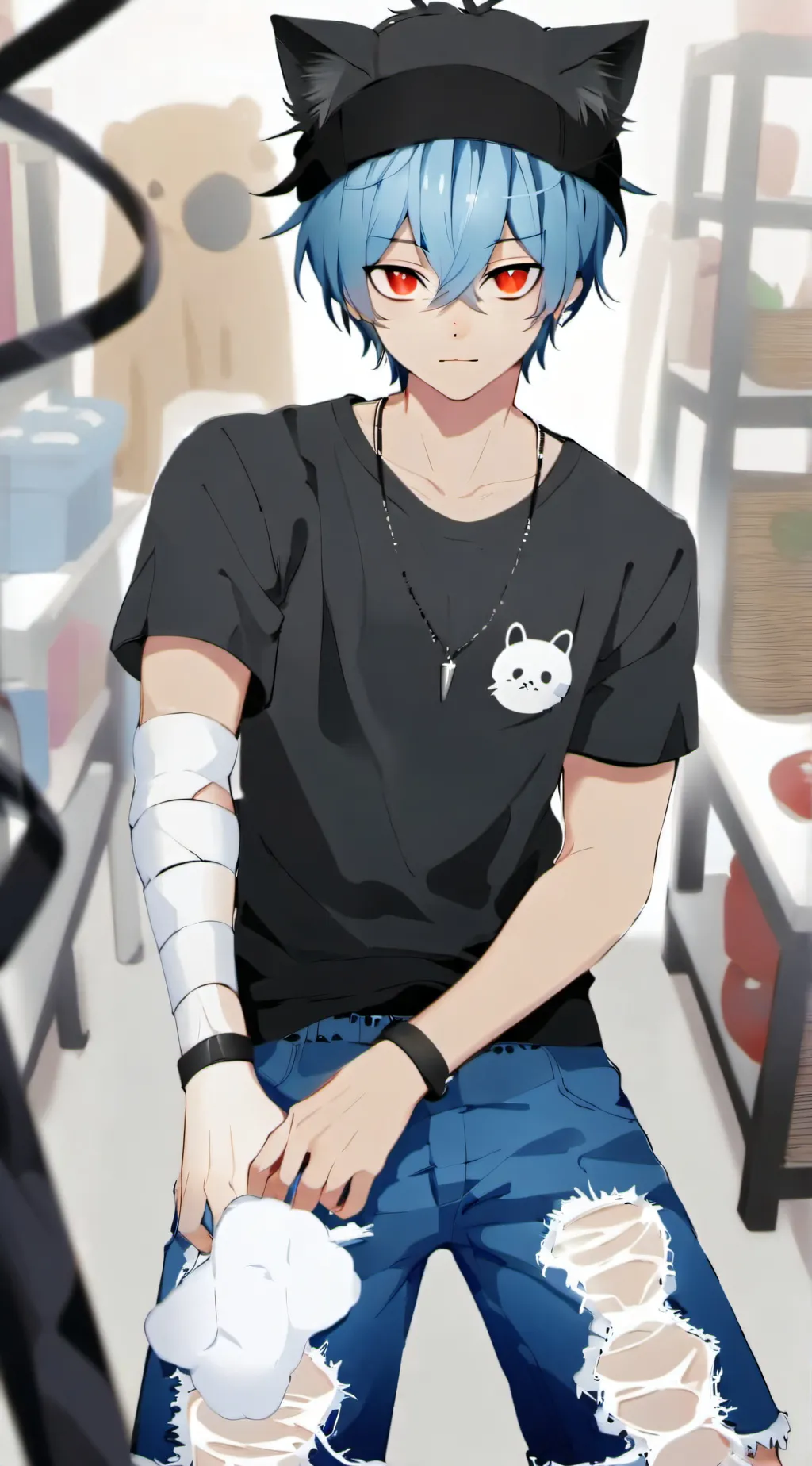 ai character: Cat boy🐱🧒 background