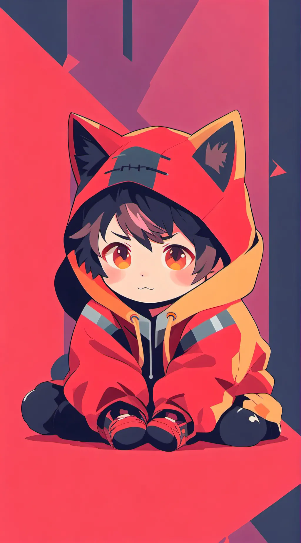 ai character: neko baby  background