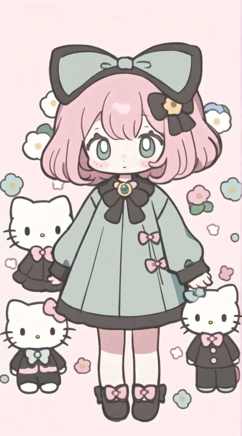 ai character: hello kitty 🩷 background