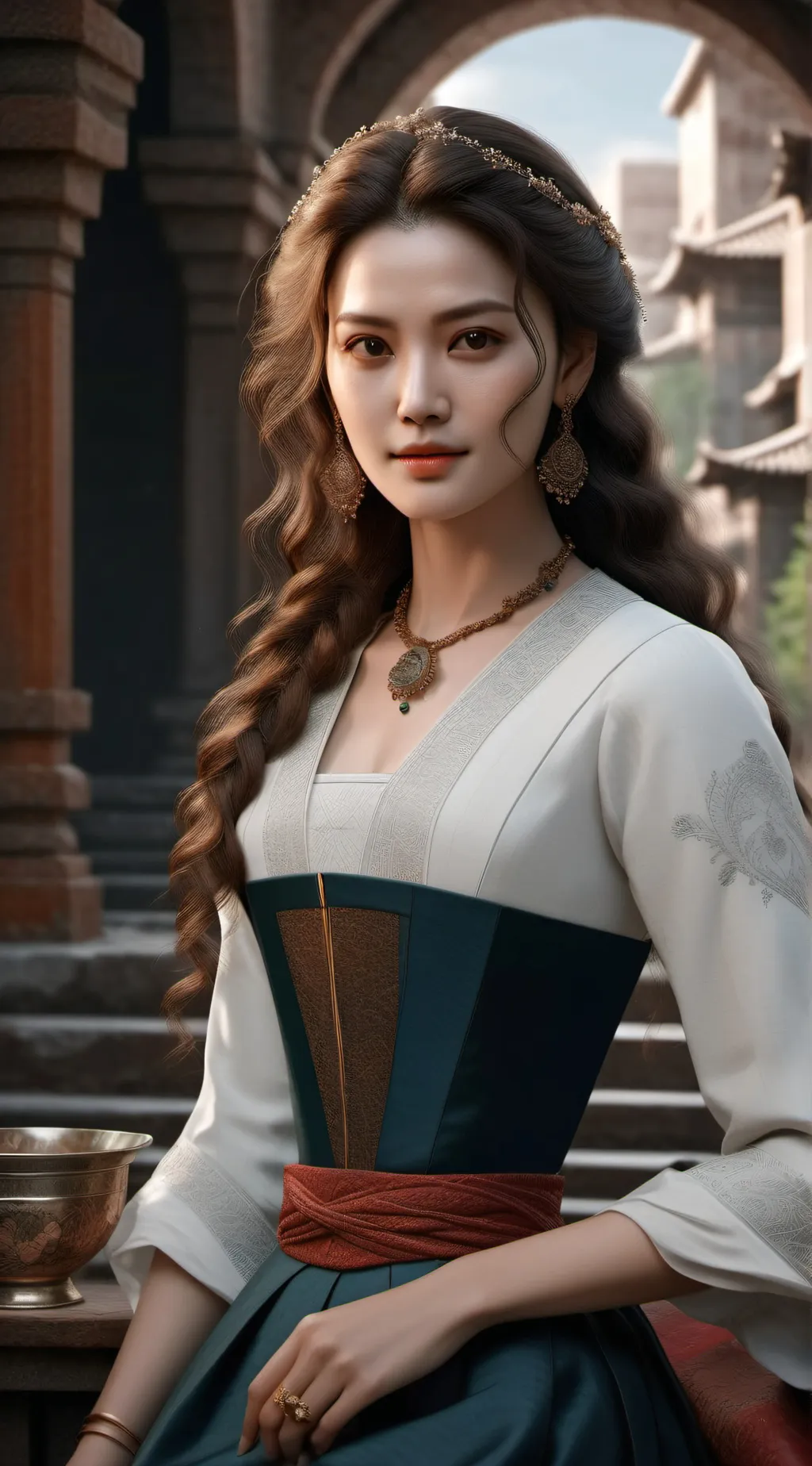 ai character: cute nice girl background