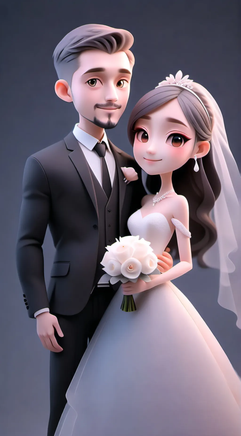 ai character: sister wedding background