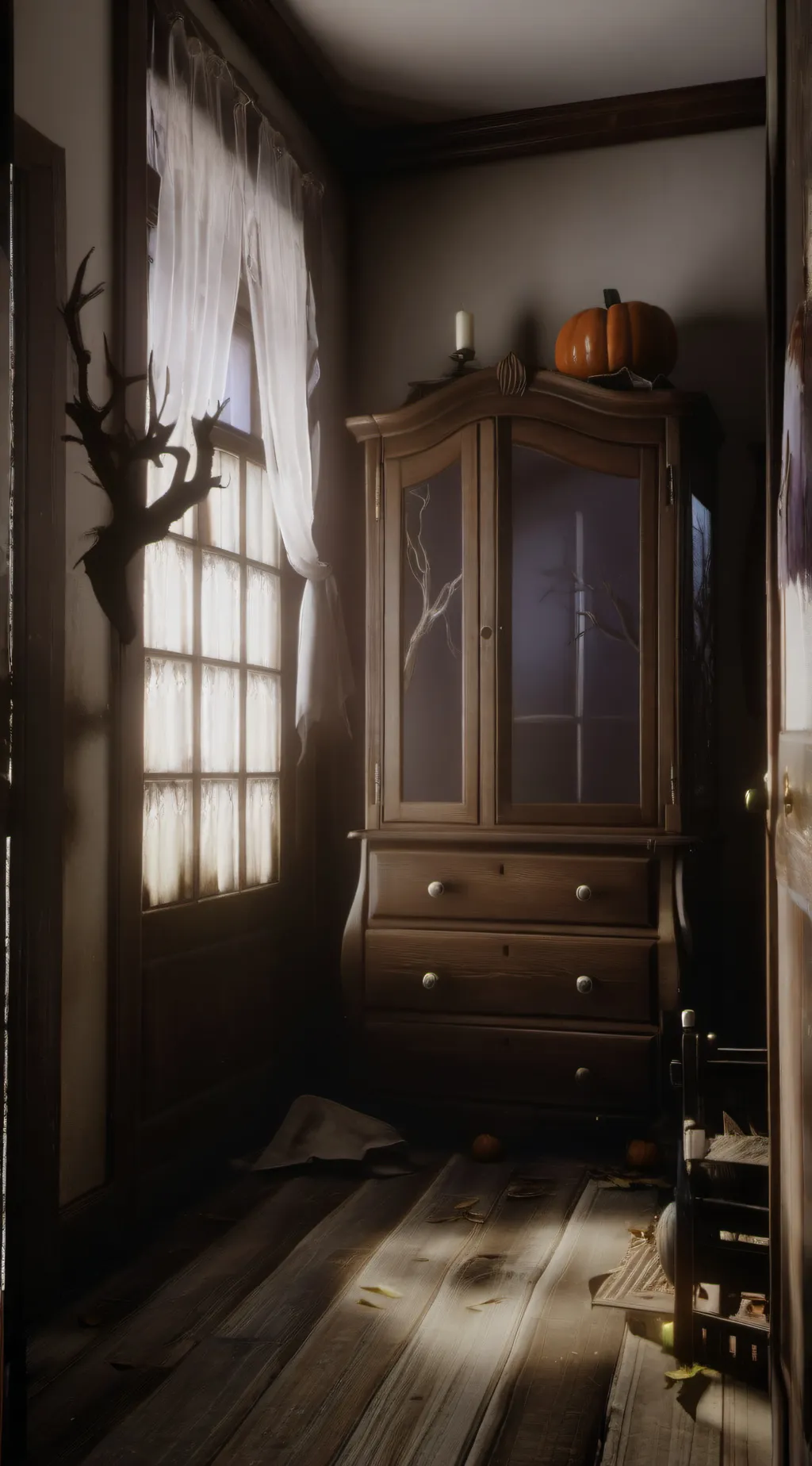 ai character: THE HAUNTED HOUSE! background