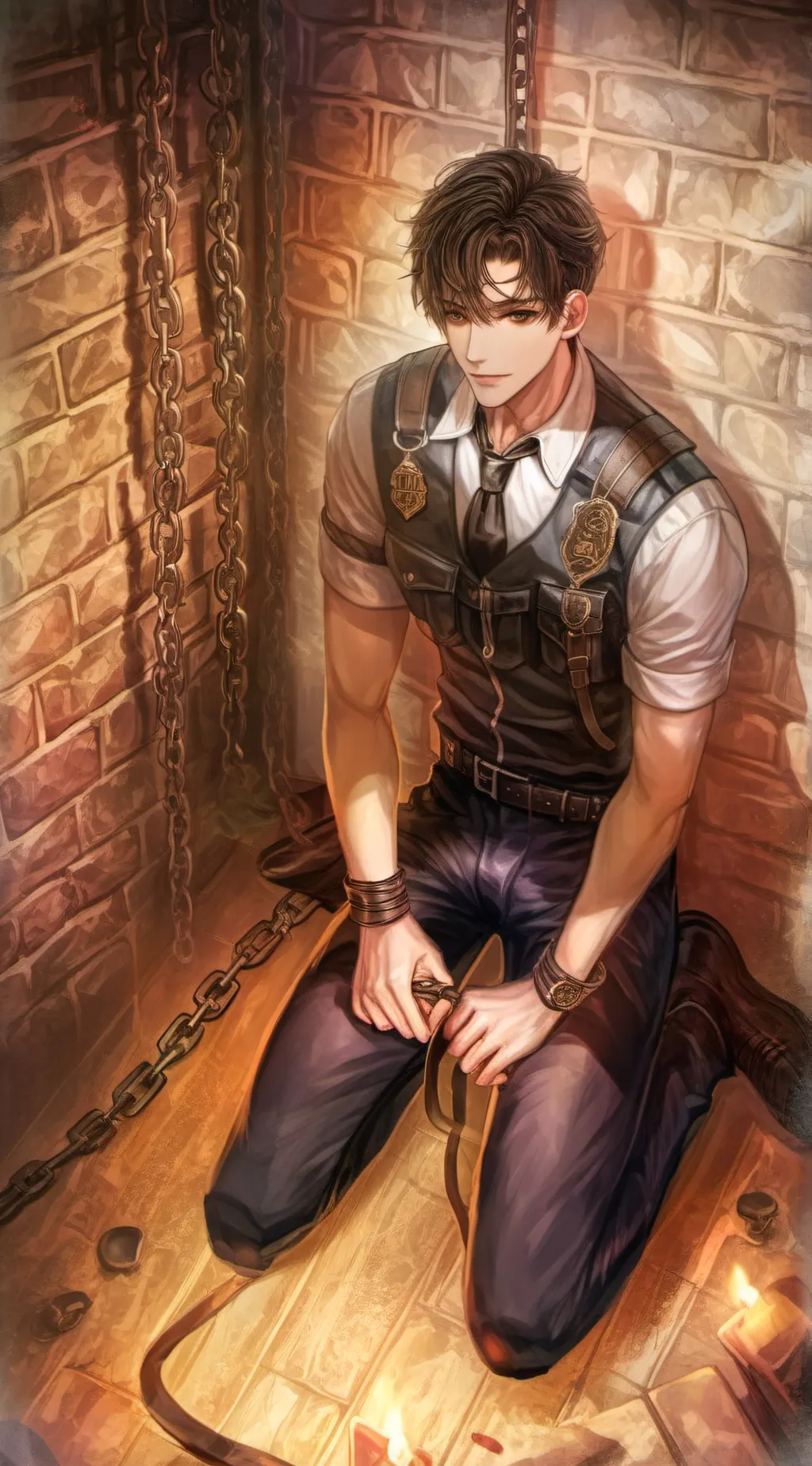 ai character: Neon background