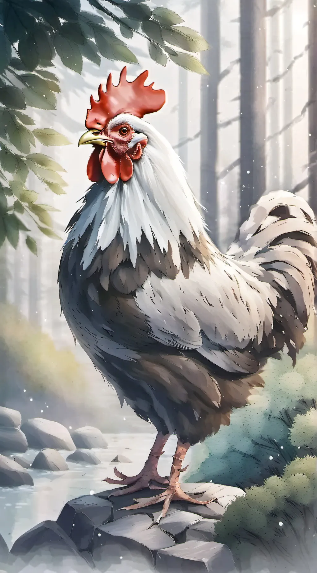 ai character: a chicken  background