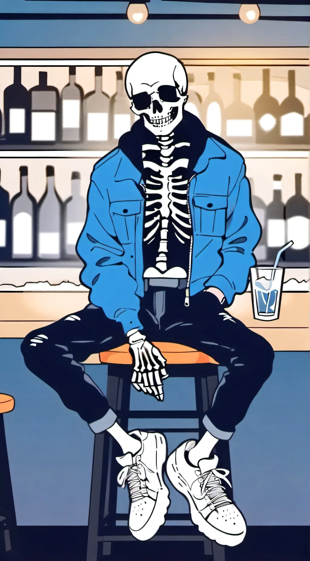 ai character: sans the skeleton background