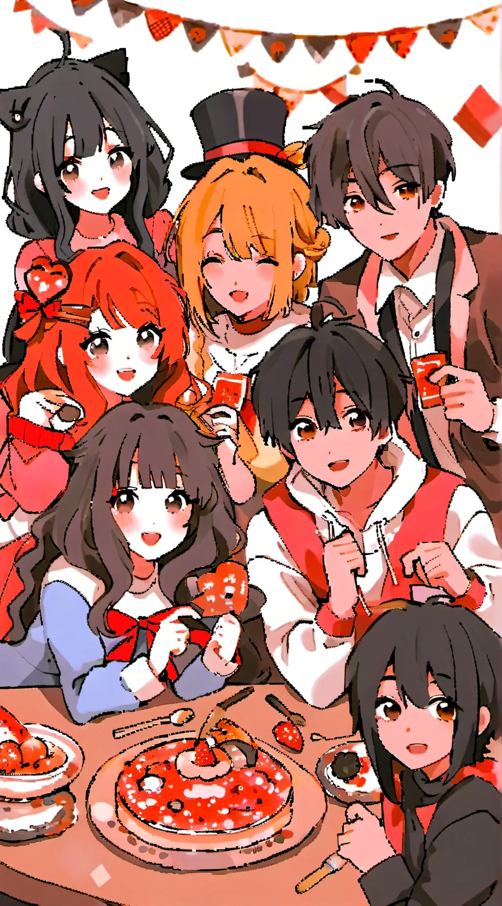 ai character: Christmas crew  background