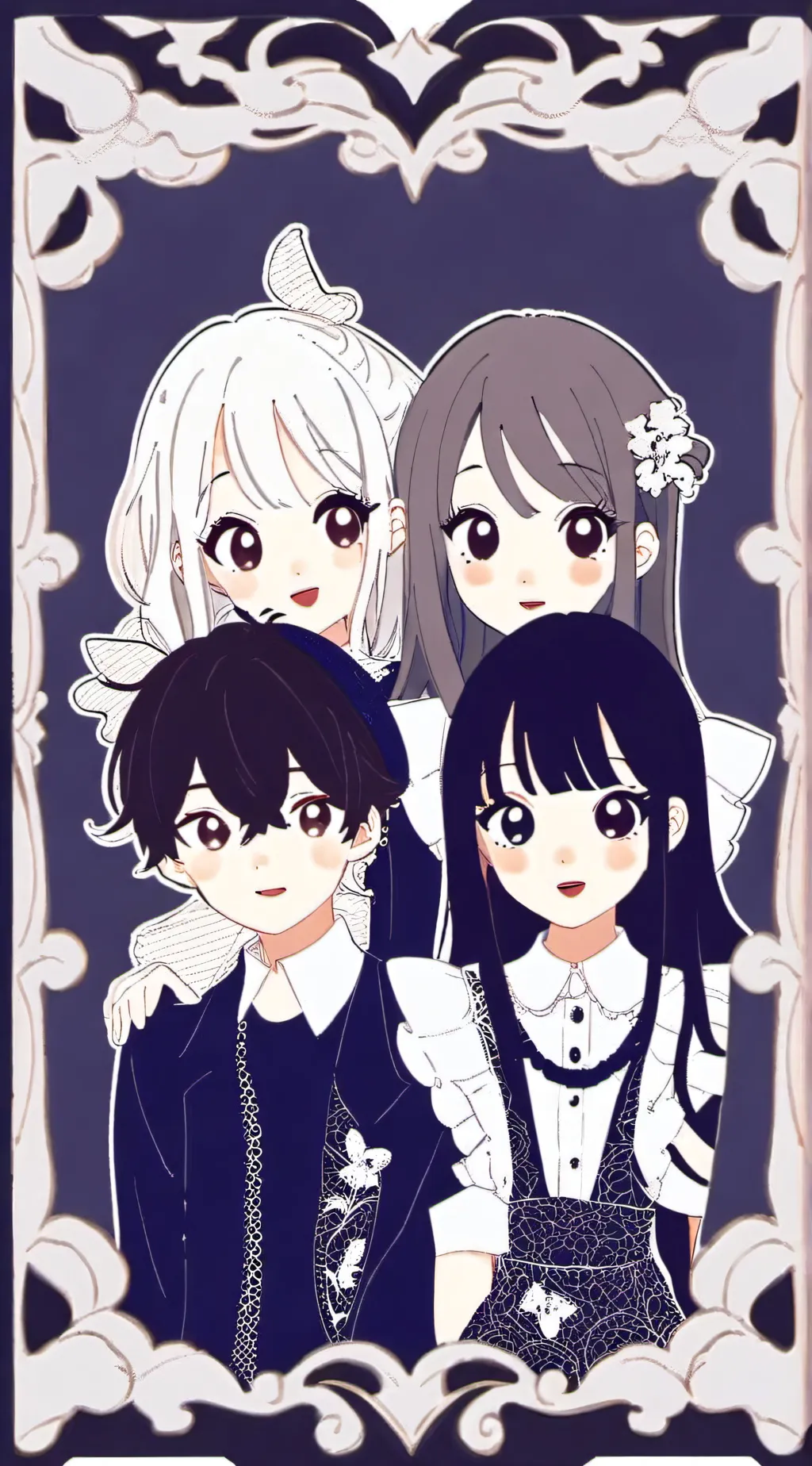 ai character: Friend group ￼ background