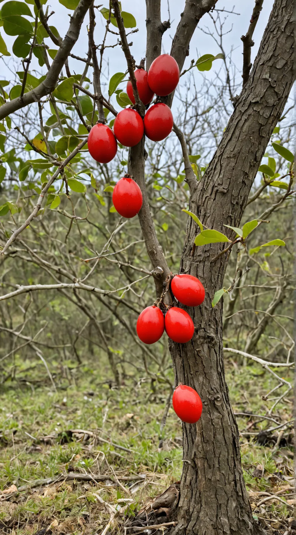 ai character: red eggs  background