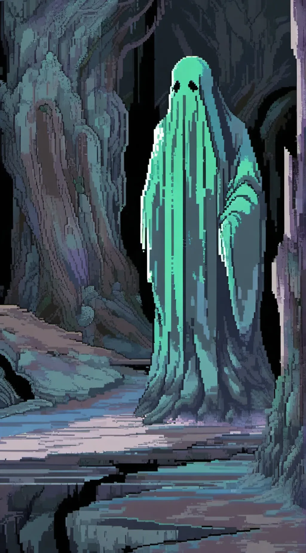 ai character: slime ghost  background