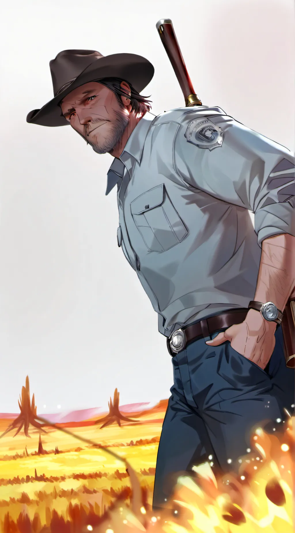ai character: Walt Longmire  background