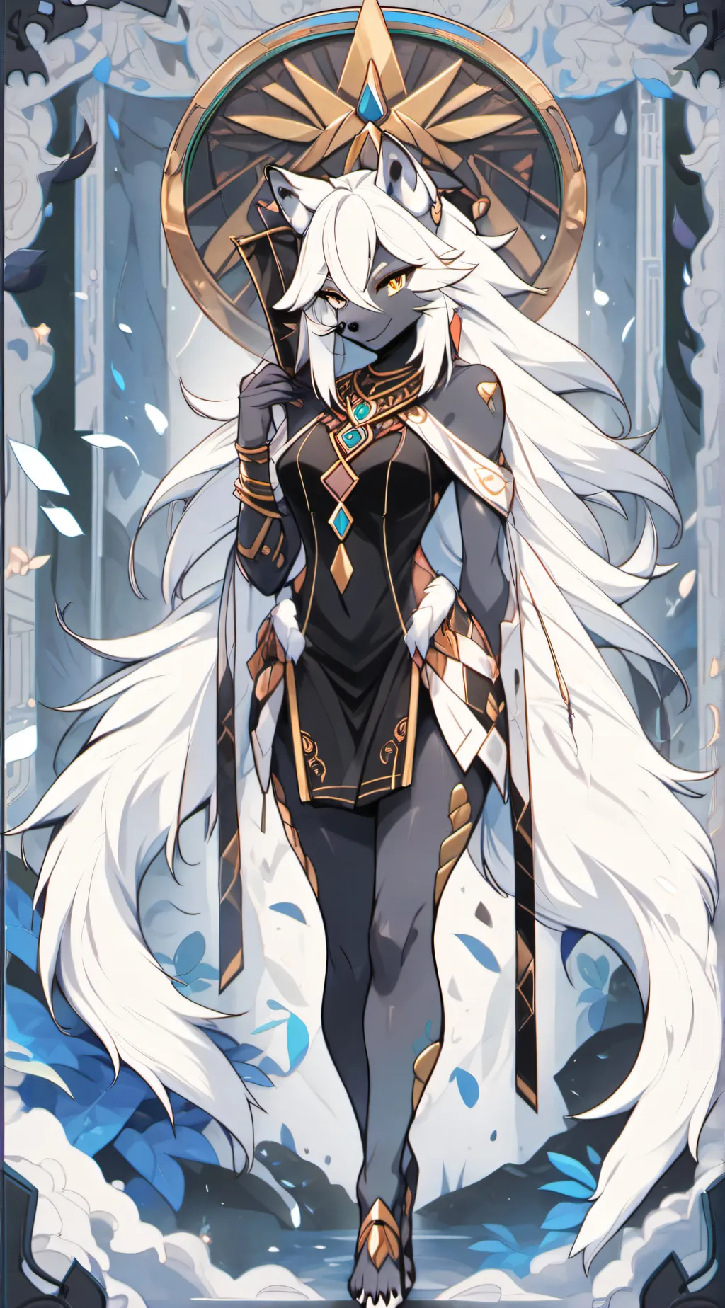 ai character: snowy background