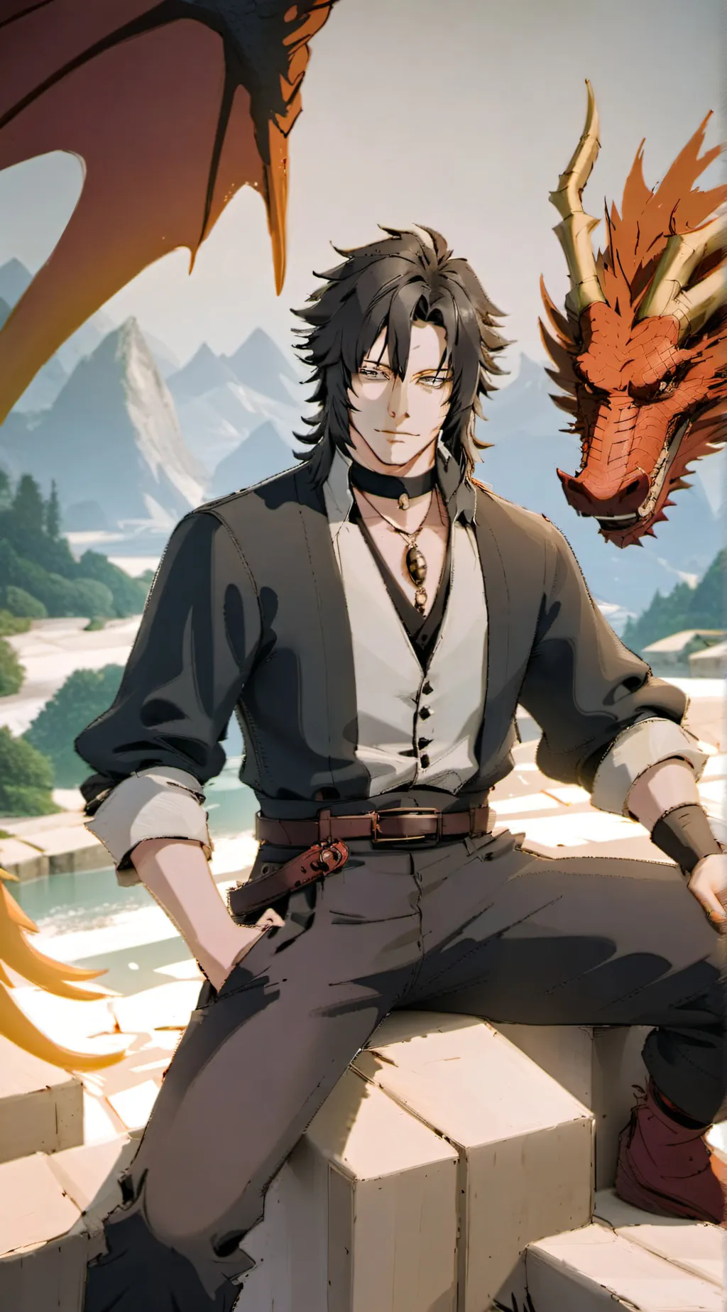 ai character: kangaiu kanji background