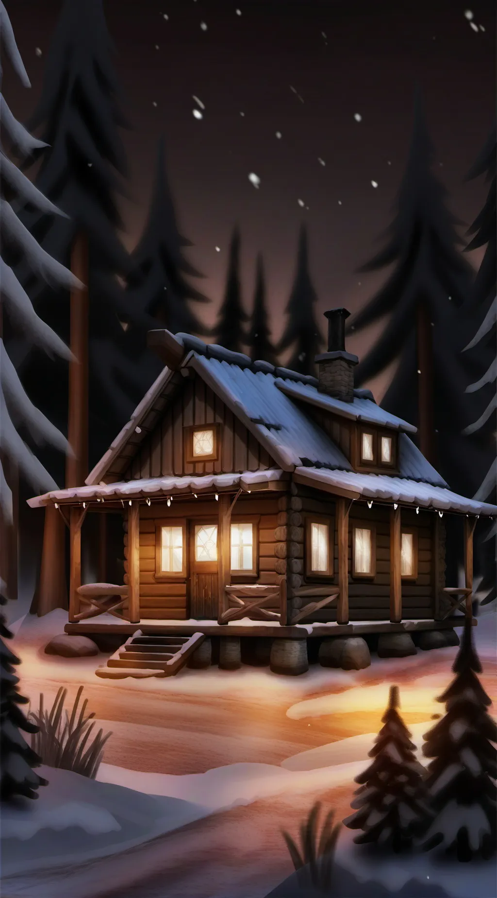 ai character: cabin background