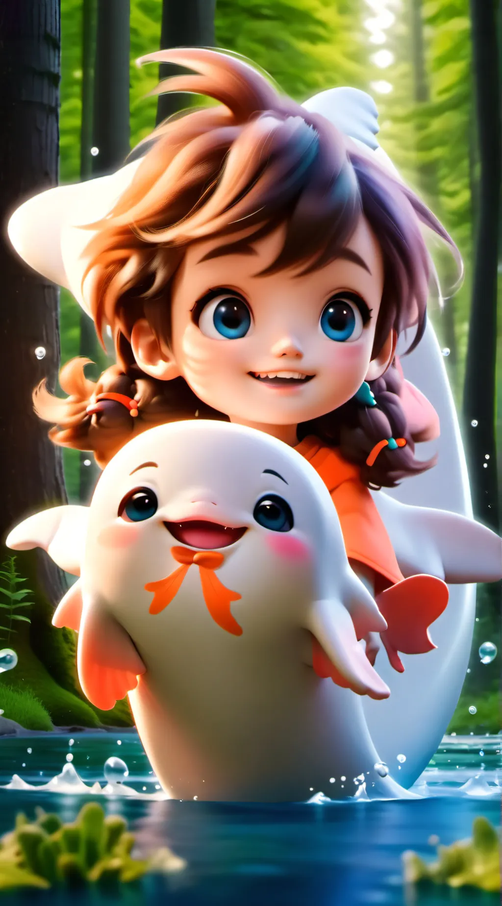 ai character: EchoSpirit Beluga Furry background