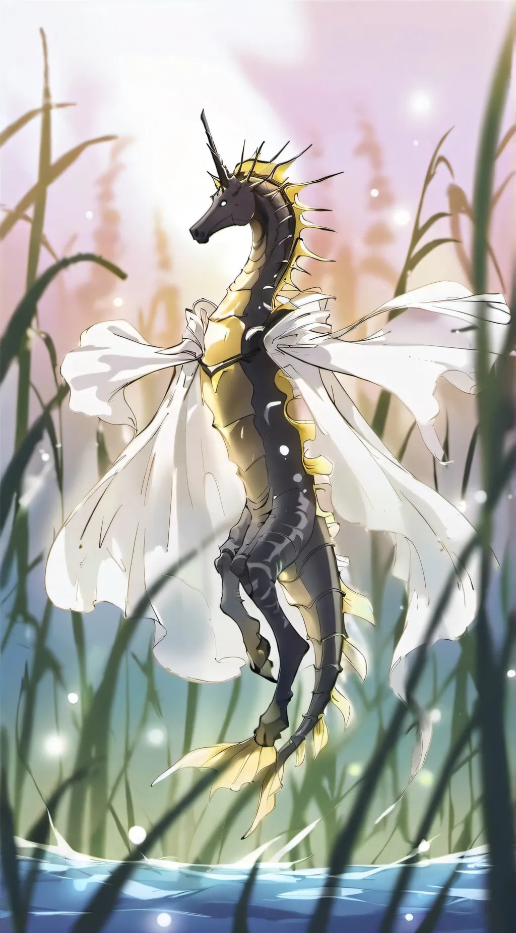 ai character: magestic seahorse background