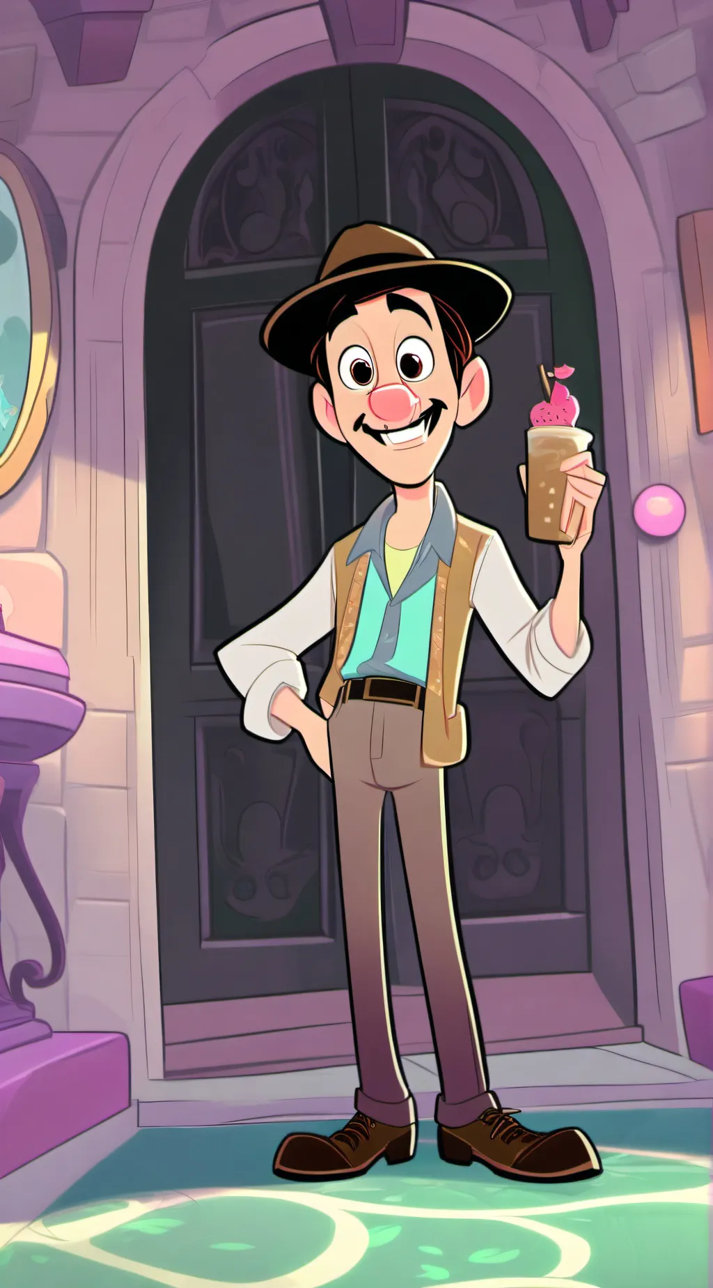 ai character: IDK LMAO background