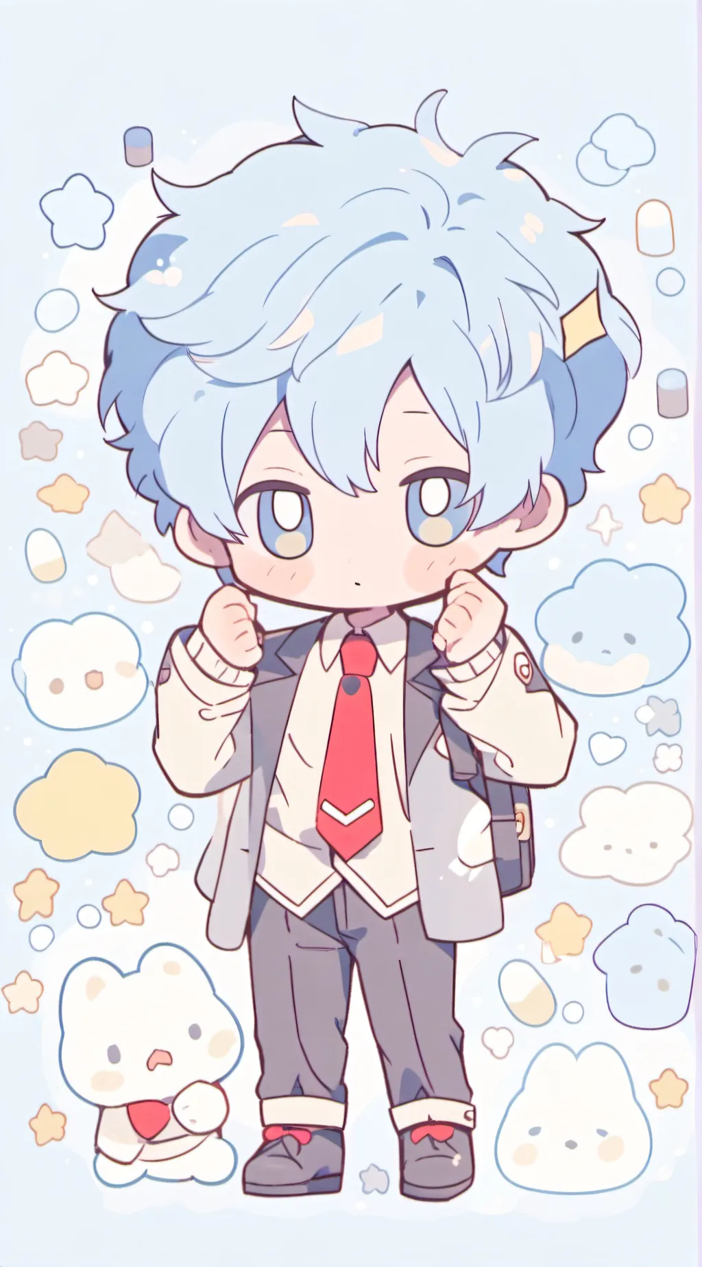 ai character: Mean chibi background