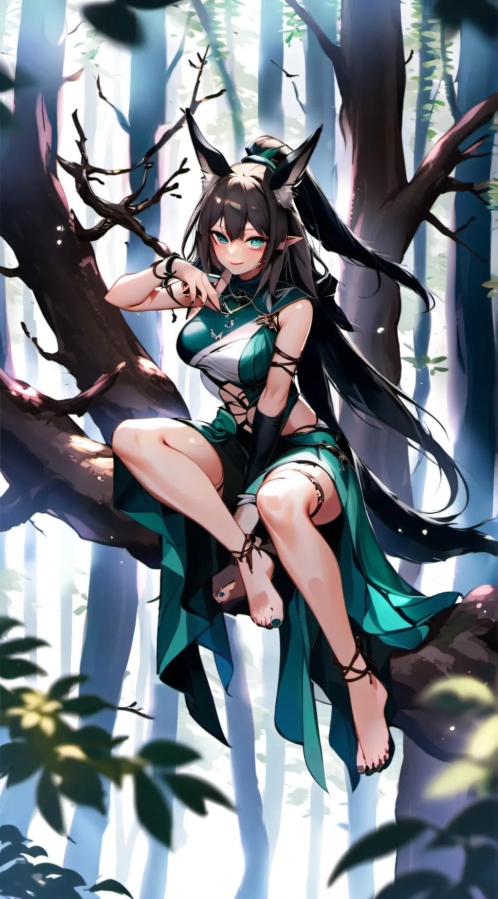 ai character: mimi vert background