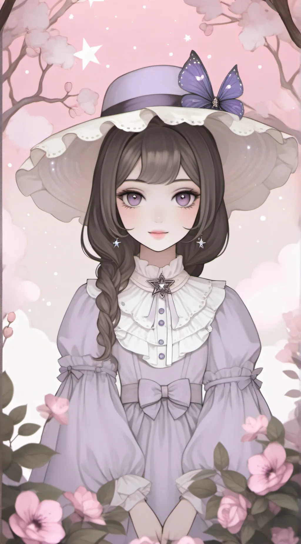 ai character: sabrina 💜🪄🦋 background