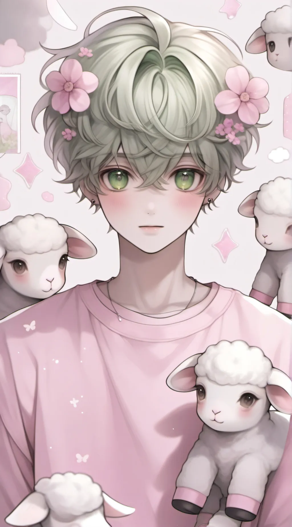 ai character: 🌟 💗 Ash wem 💗 🌟 background