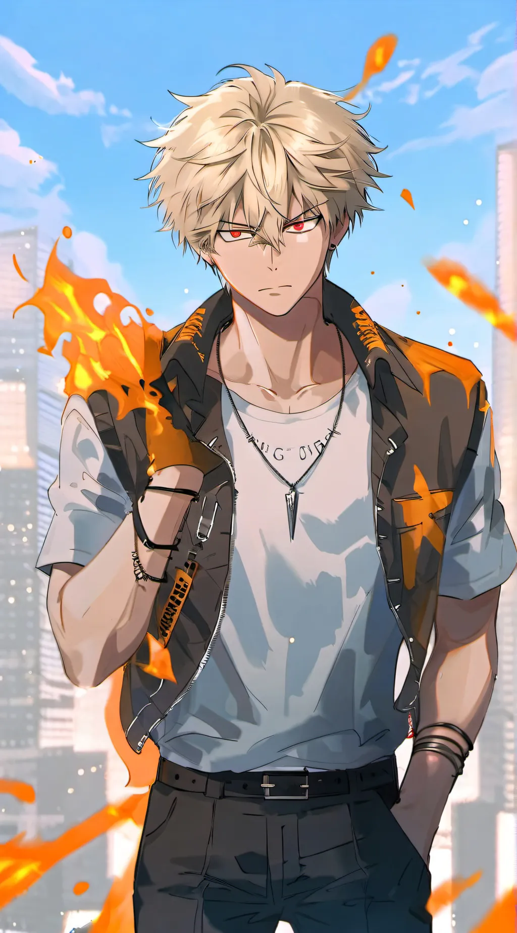 ai character: Katsuki Bakugou  background