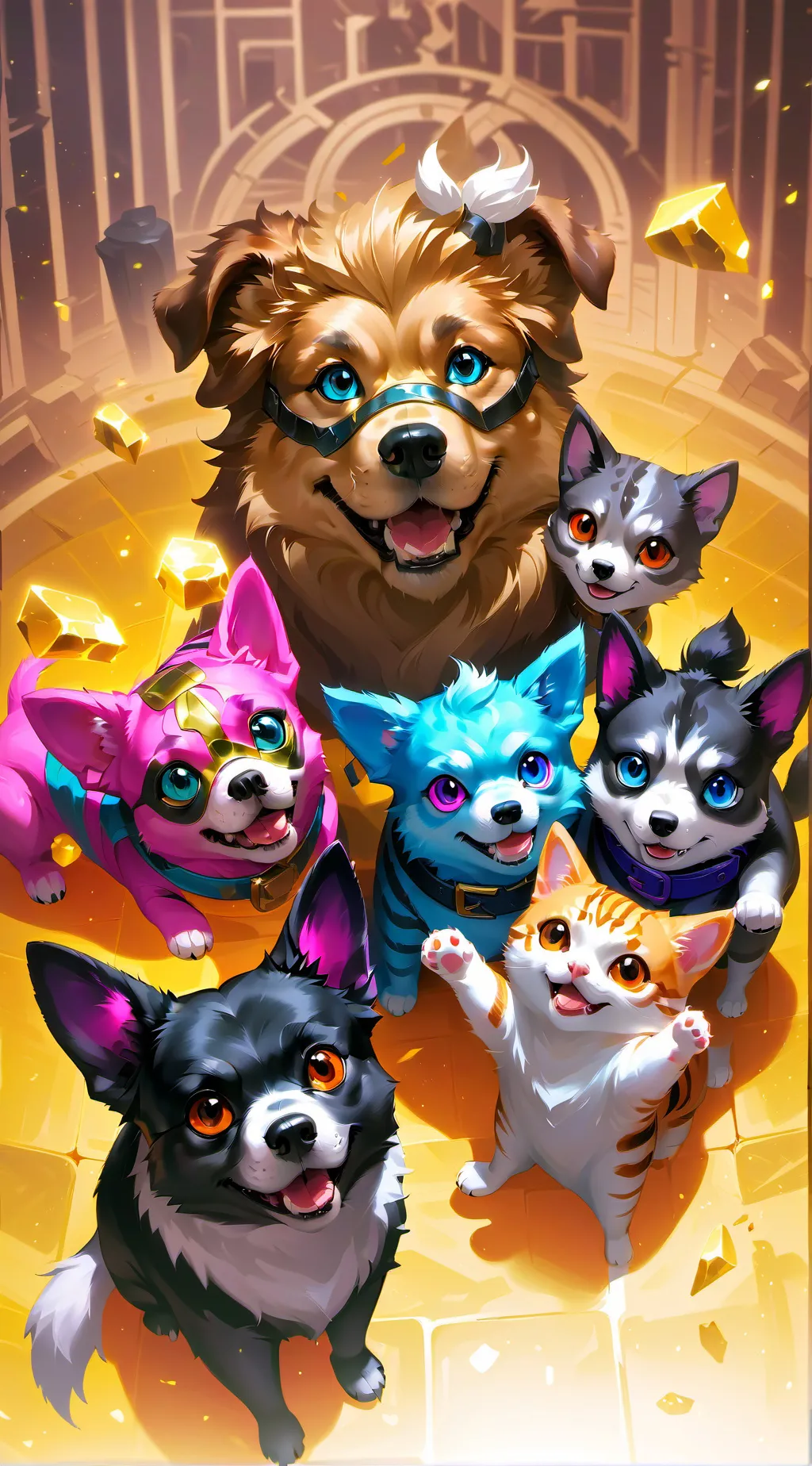 ai character: Dog & Cat background