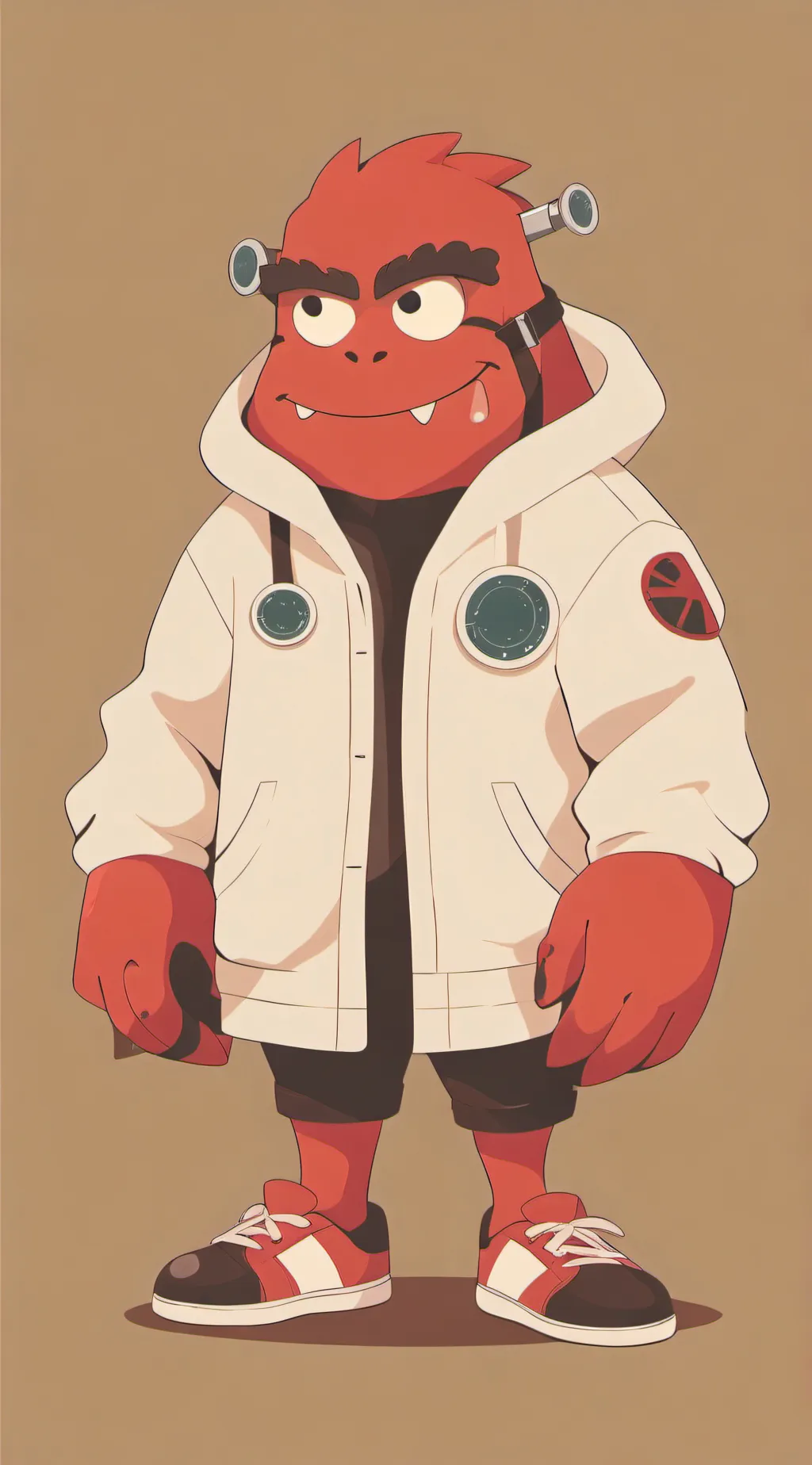 ai character: Red background