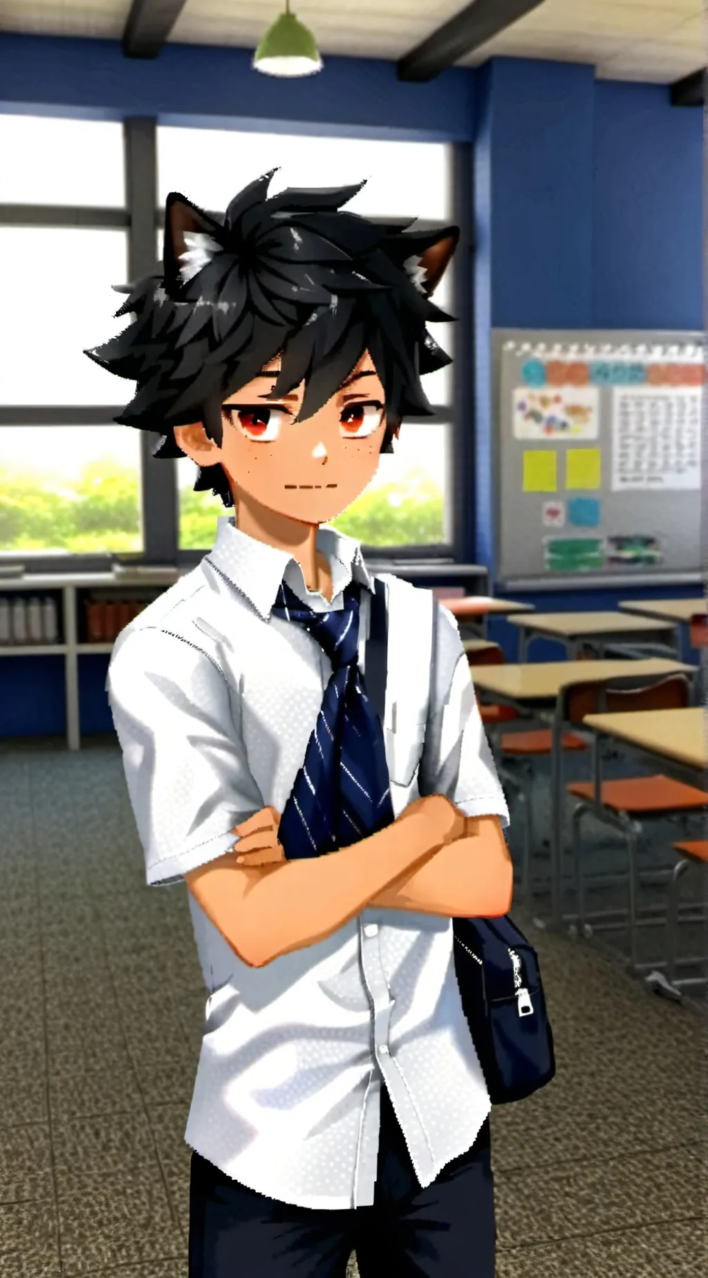 ai character: hybrid school background