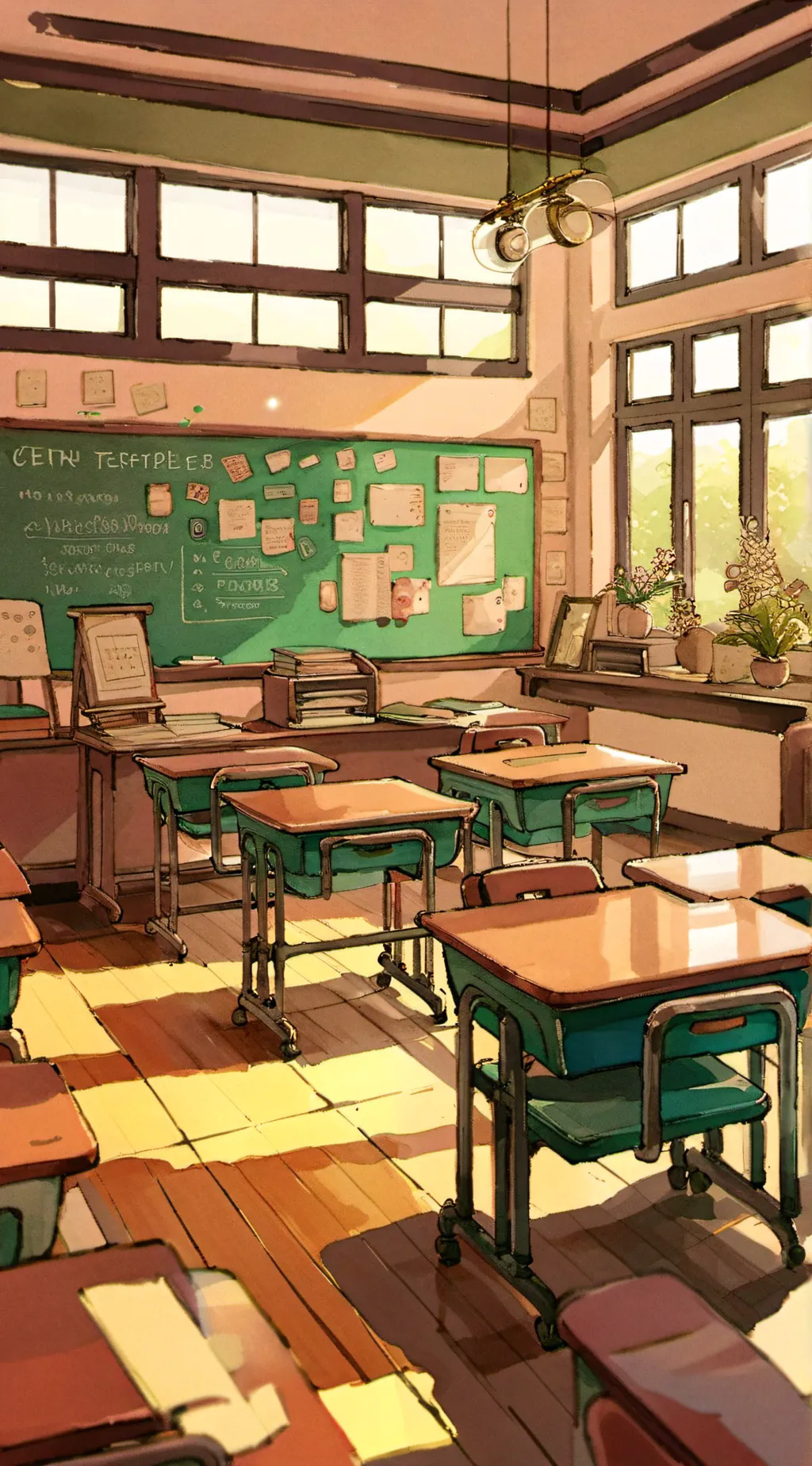 ai character: 5grade class 3 background