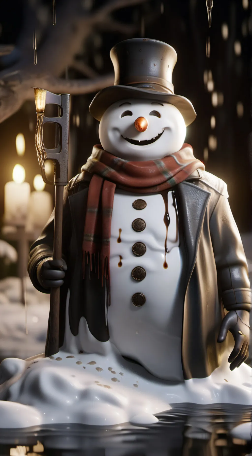 ai character: frosty the snowman background