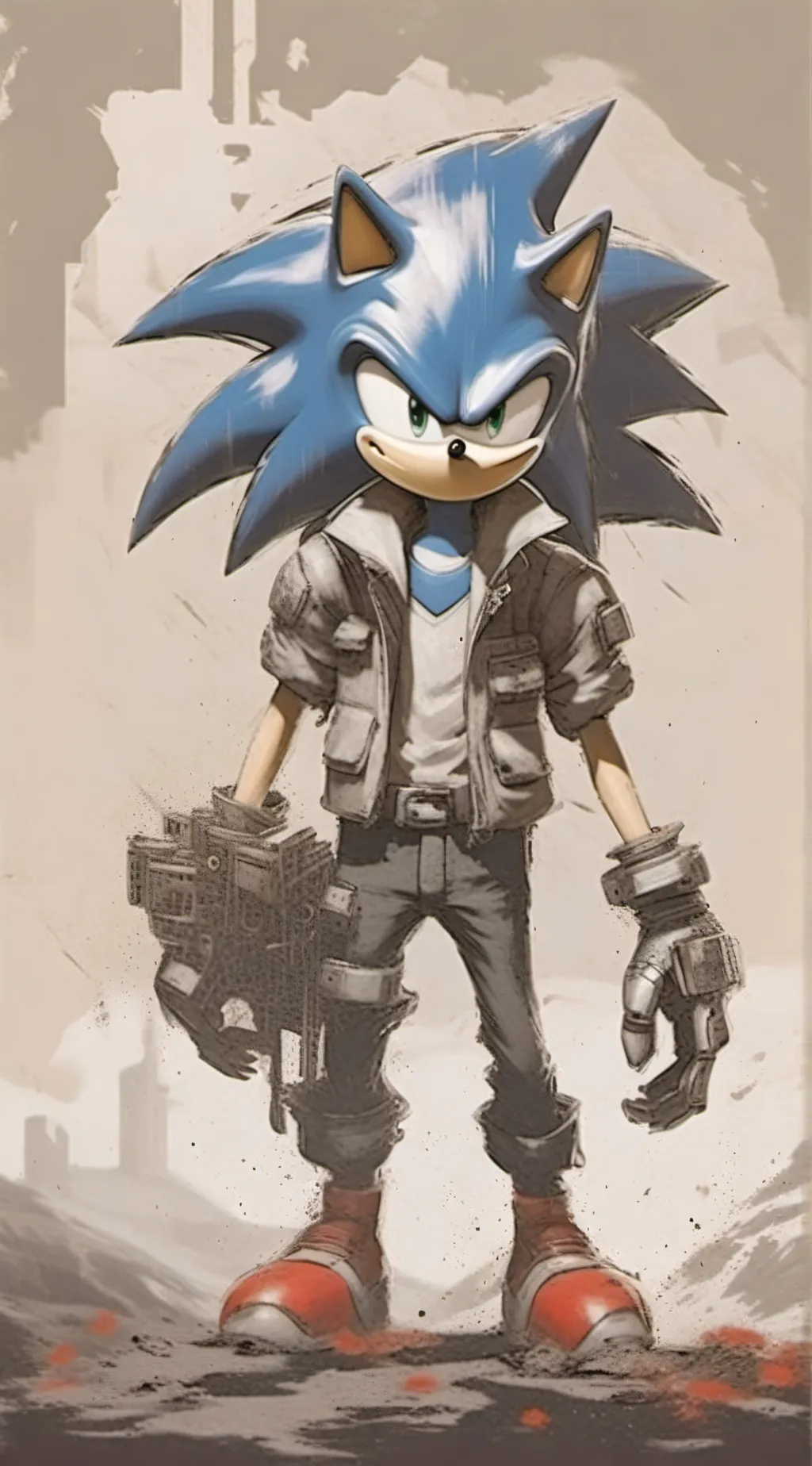 ai character: NEW future sonic  background