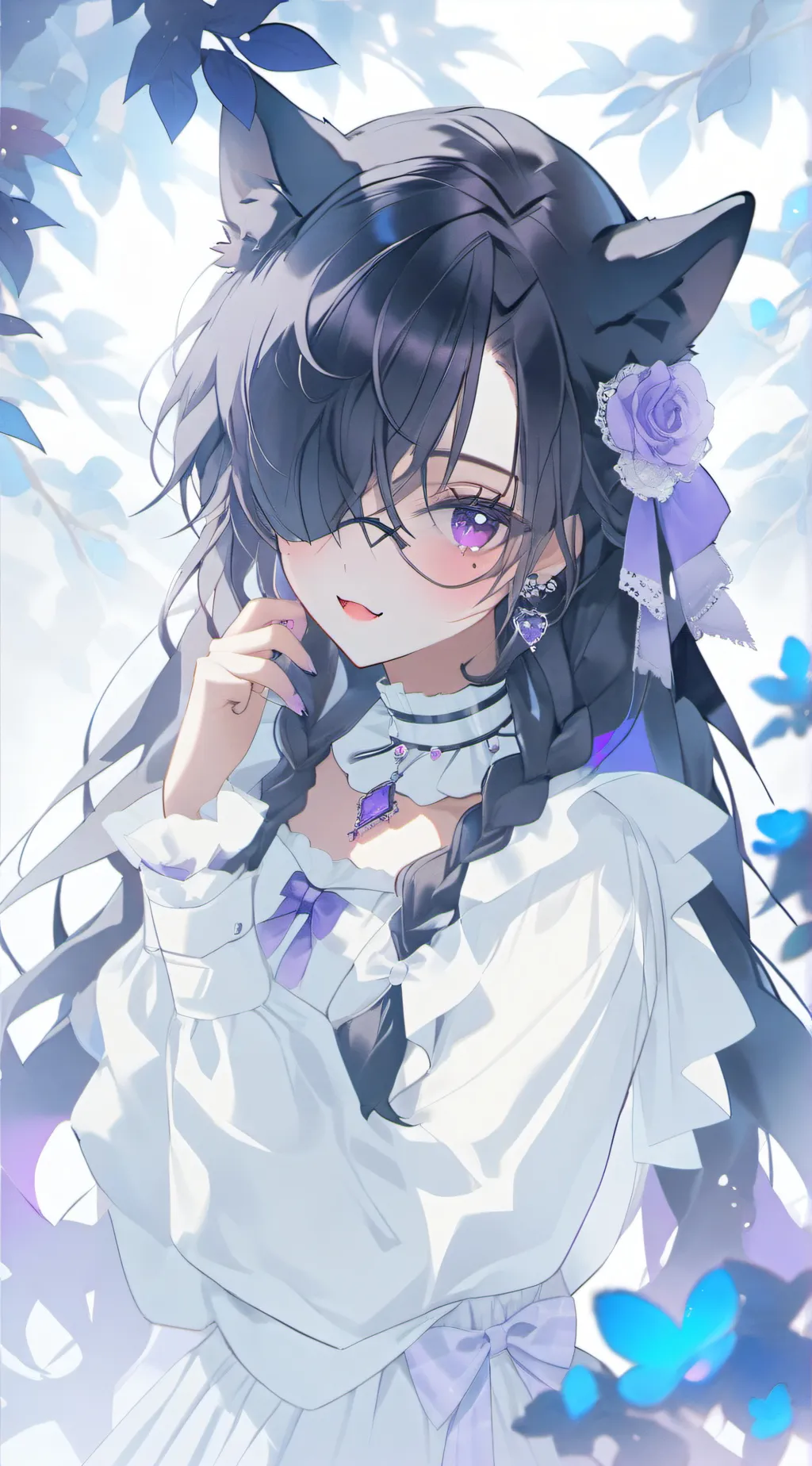 ai character: maybe a love story background