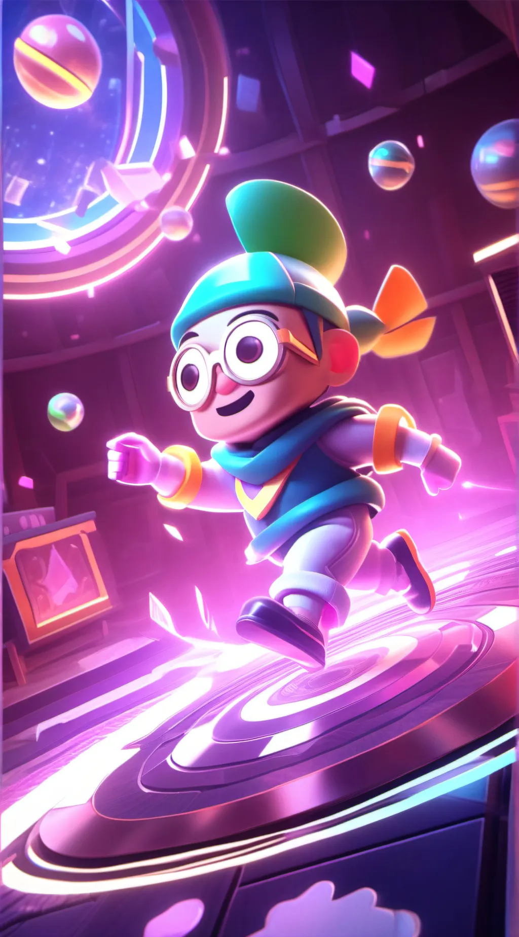 ai character: sprinki but sus background