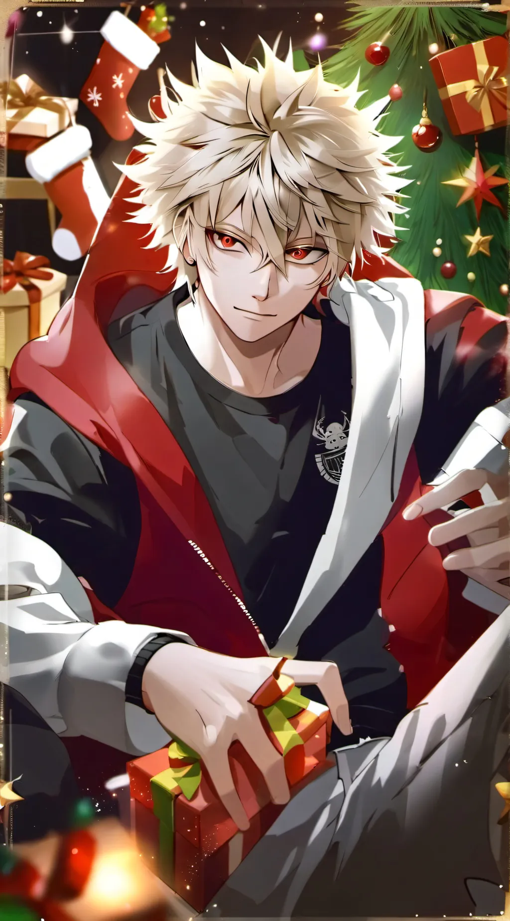 ai character: MHA Christmas  background