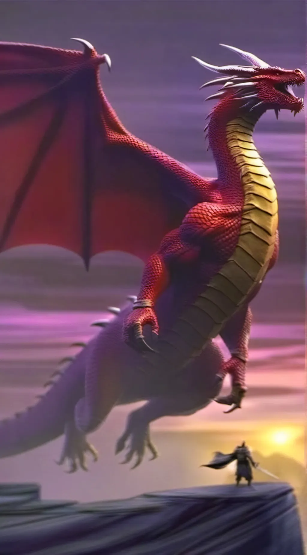 ai character: great red background