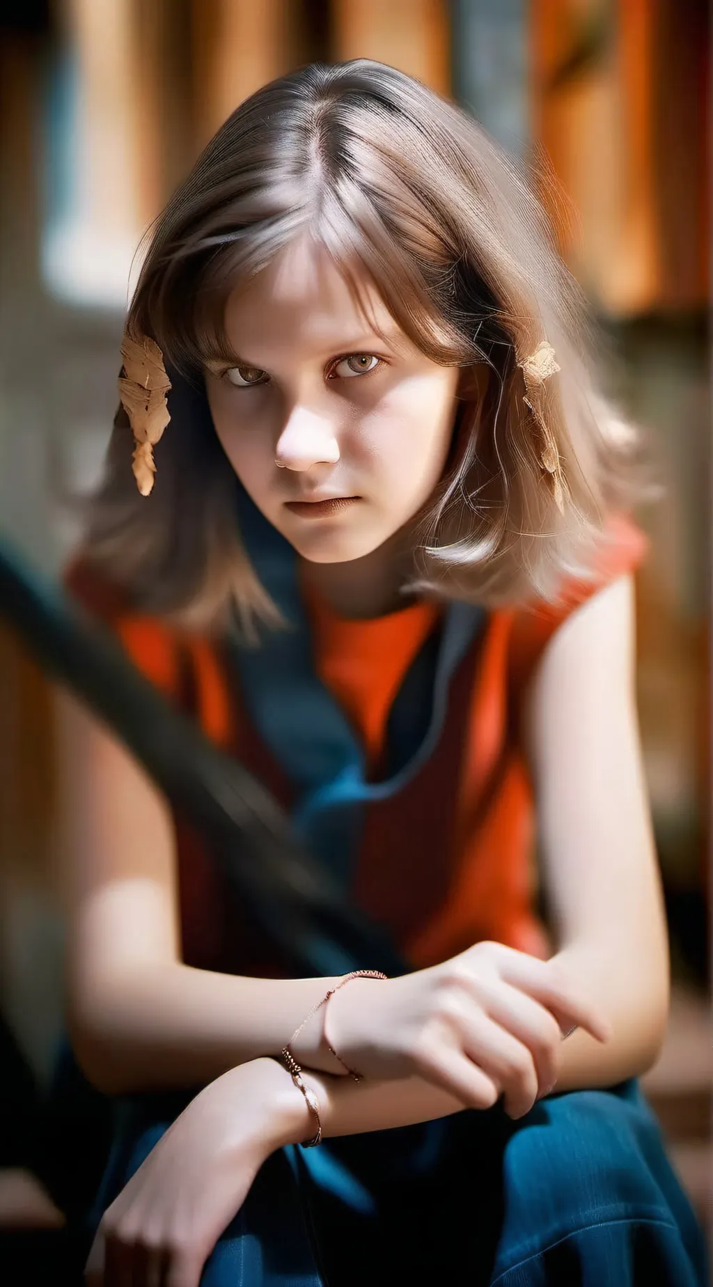 ai character: Linda blair  background