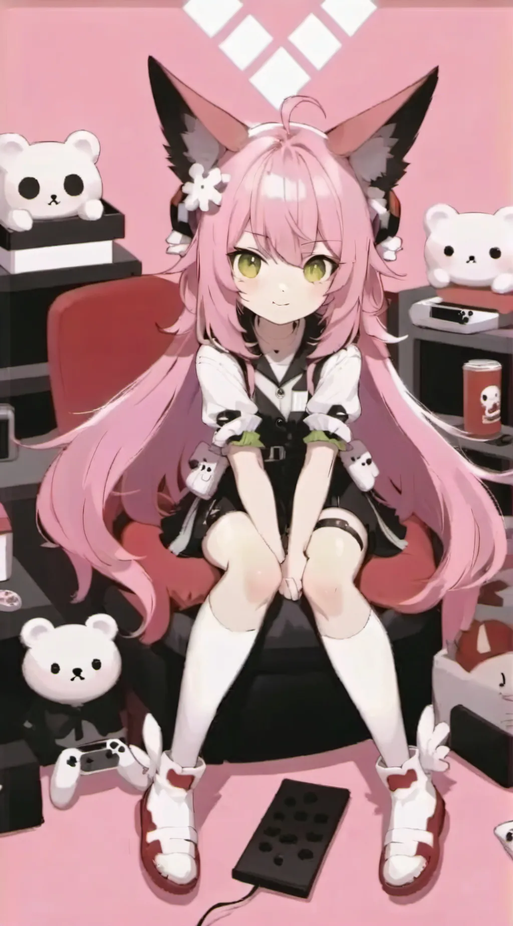 ai character: anime gamer girl background