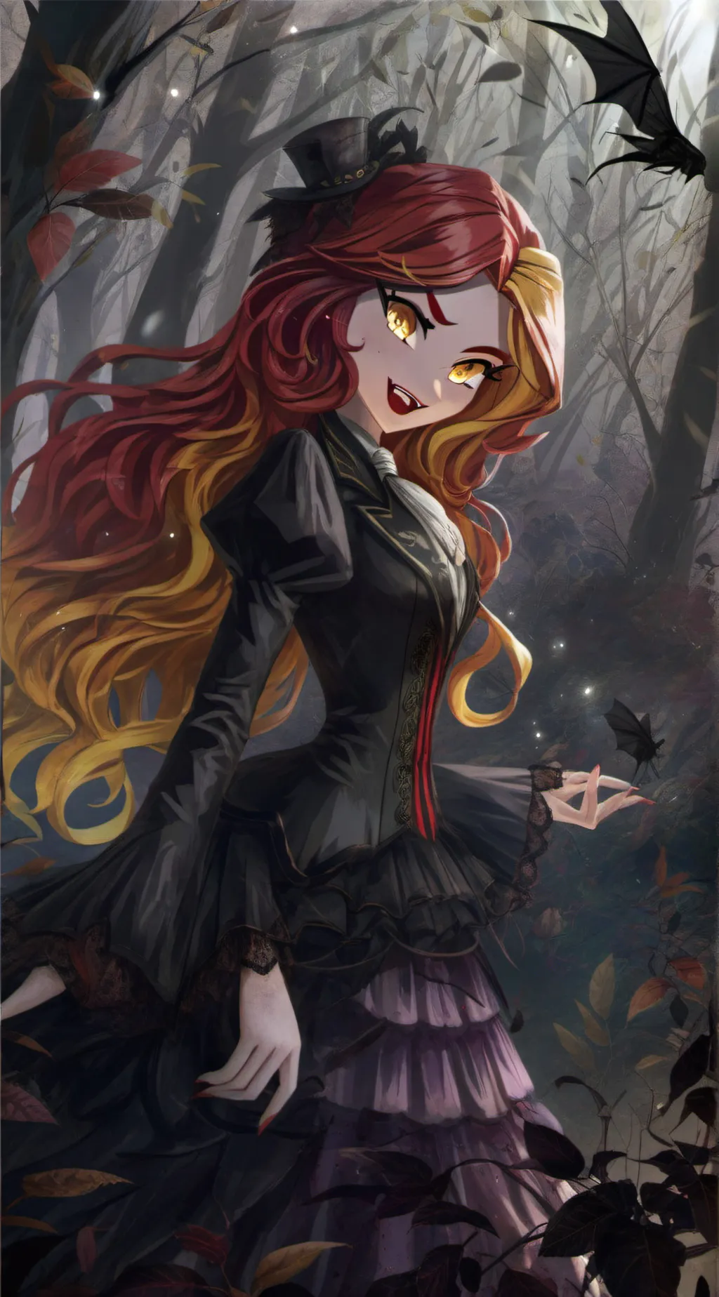 ai character: Vampire sunset background