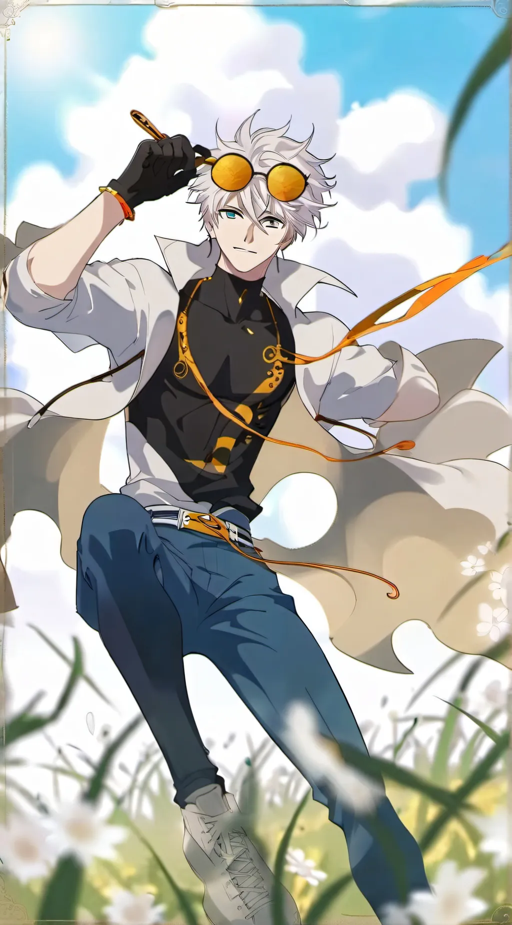 ai character: Gojo XMAS background