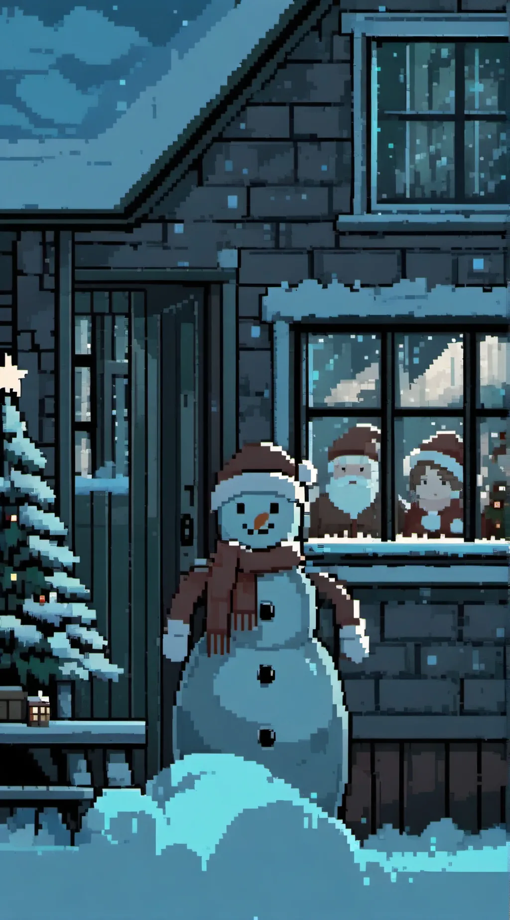 ai character: christmas eve background