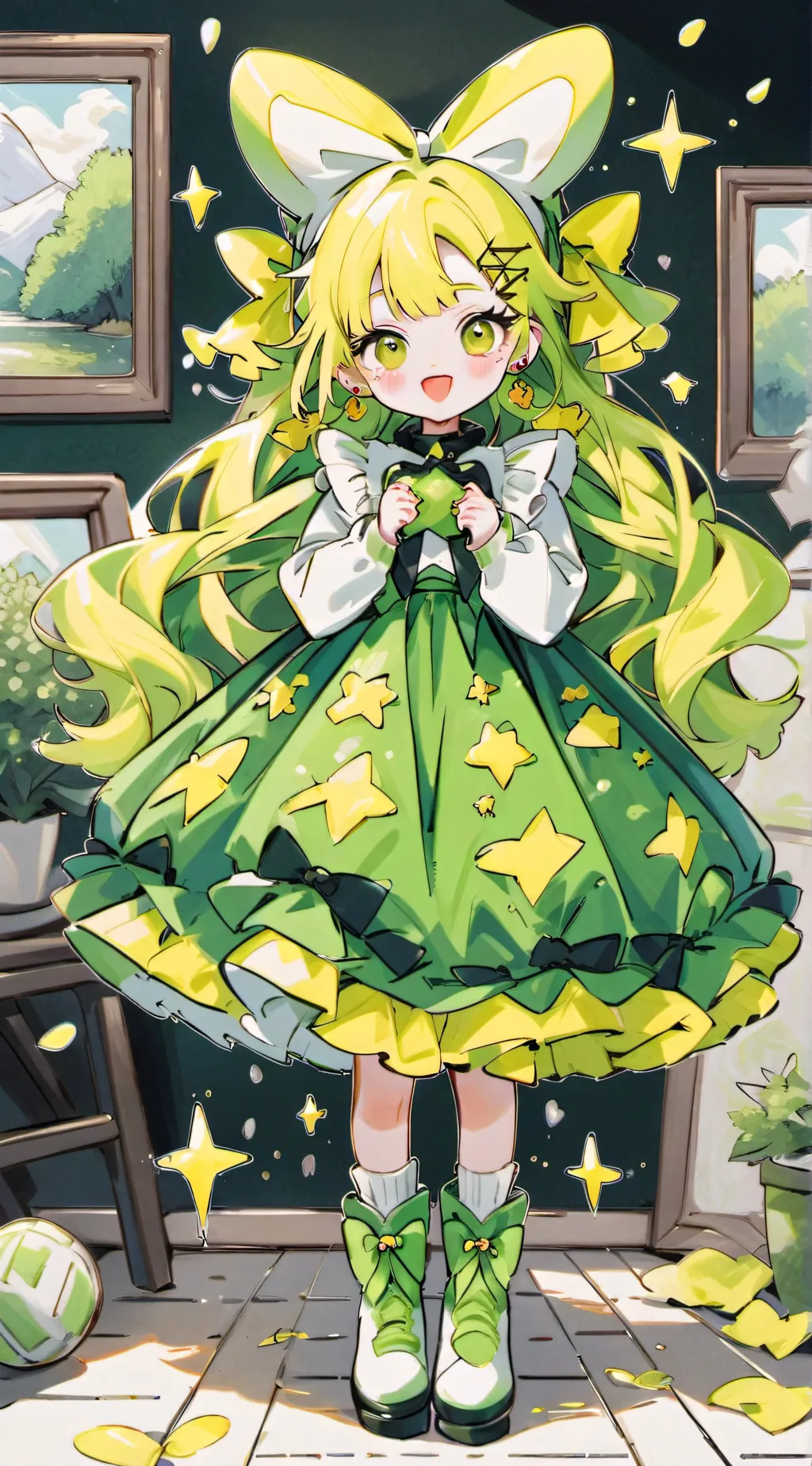 ai character: Glitter Spring  background