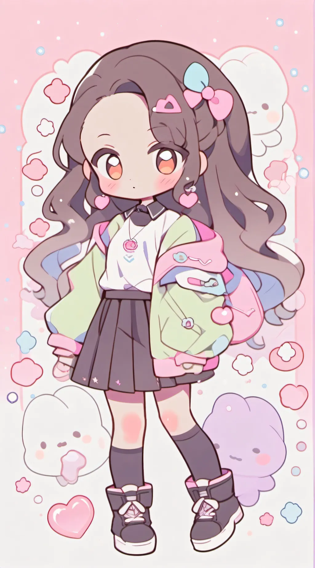 ai character: " kny water park " background