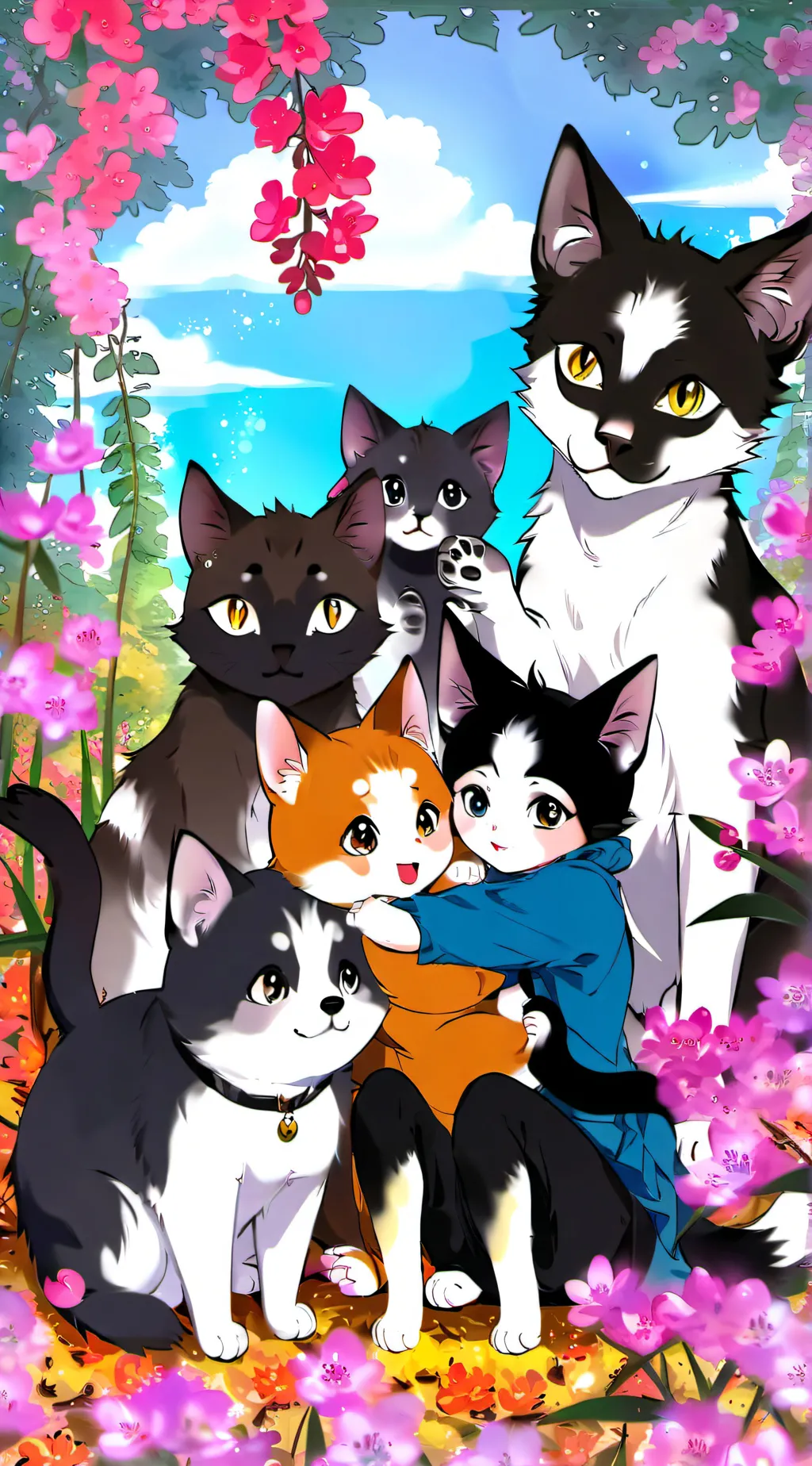 ai character: cats background