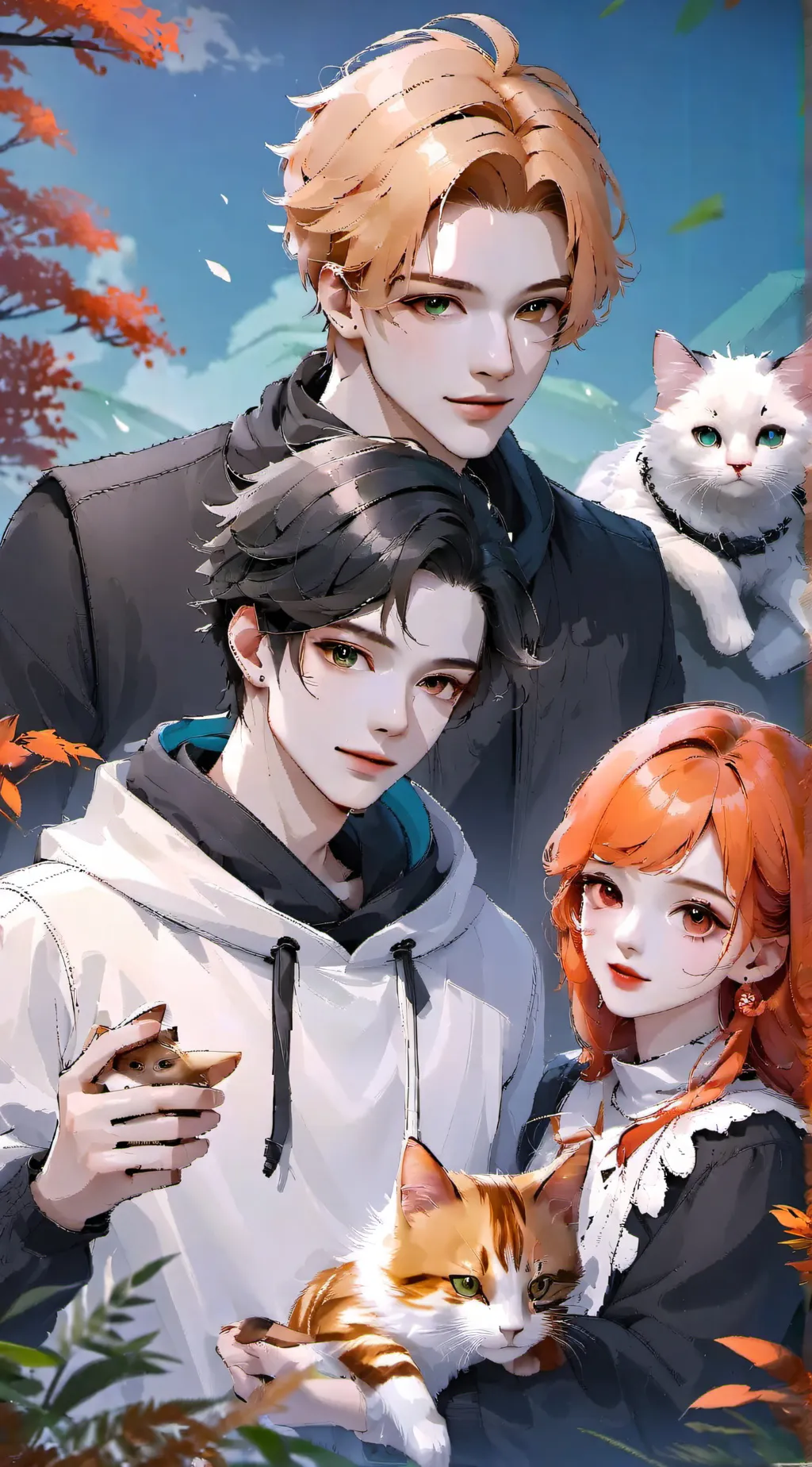 ai character: ur 3 siblings 💜   background