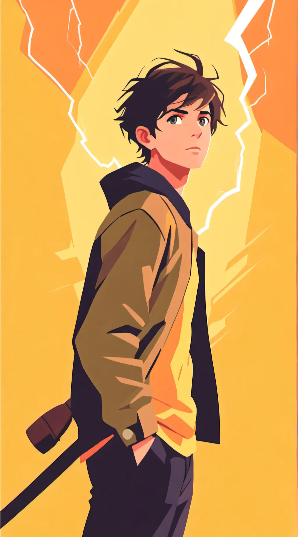 ai character: PJO LightningTheif background