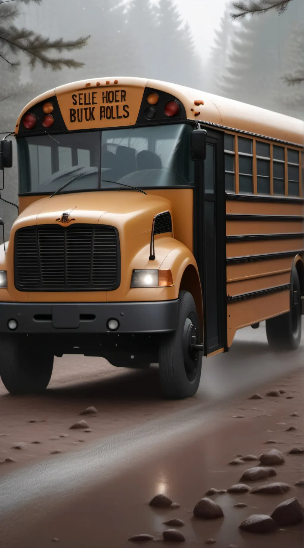 ai character: school bus background